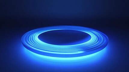 Poster - Abstract Blue Digital Background with Circles and Lines for Tech Use