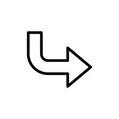 Down right arrow icon flat editable icon mark