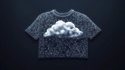 Poster - Cloud Computing Concept with Interconnected Lines and a T-Shirt