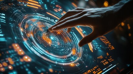 Poster - Hand Interacting with a Complex Circular Diagram in Digital Space