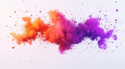 Aufkleber - Abstract colorful powder explosion on white background.