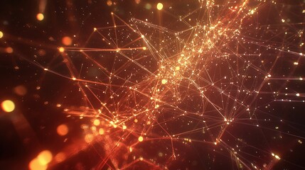 Poster - Geometrical Abstract Plexus Network with Lines and Shapes in Motion