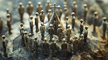 Aufkleber - Highdetail depiction of leadership governance featuring symbolic structures representing guidance unity