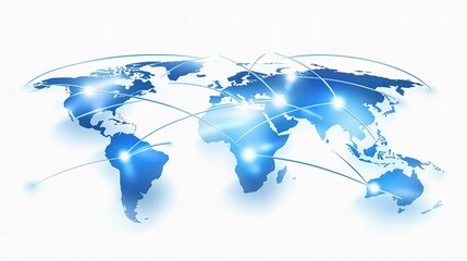 Poster - Global Business Network Connections Illustrated with Lines and Scale
