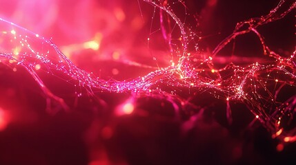 Poster - Futuristic Network Background with Interconnected Lines and Glow