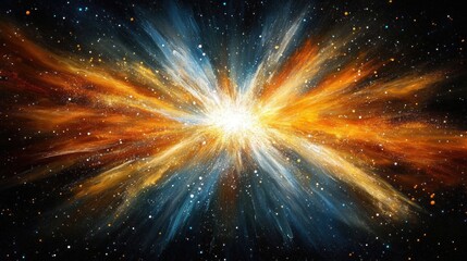 Wall Mural - Colorful Abstract Galaxy Explosion in Deep Space Background