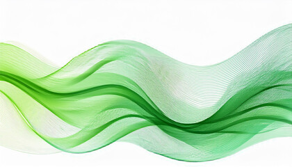 Wall Mural - long translucent water wave in green colors isolated on white background transparency only in  file