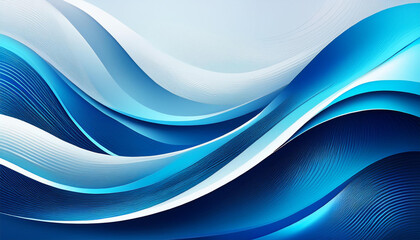 Wall Mural - blue and white business dynamic wave banner background