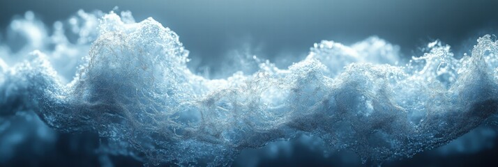 Poster - Abstract waves of snowflakes flowing seamlessly in an artistic composition