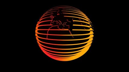 Aufkleber - Abstract glowing globe with world map inside.