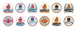 © onemoretime - American football logo badges vector. Football logos collection. American football league labels, emblems and design elements