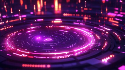 Poster - Futuristic Abstract 3D Radar Network with Data Points and Lines