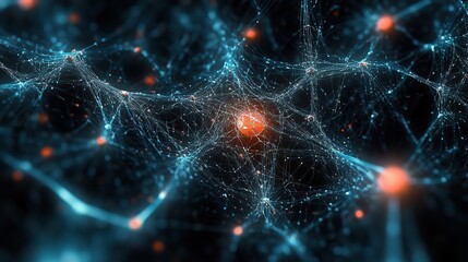 Poster - Interconnected Nodes and Lines Representing Big Data Concept