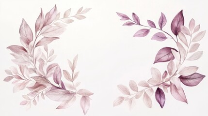 Poster - Delicate Floral Watercolor Leaves Design for Wall Decor