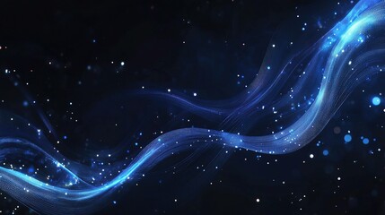 Poster - Abstract Blue Technology Circuit Board with LED Lights and Lines