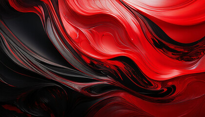 Poster - abstract artwork featuring dynamic red and black hues