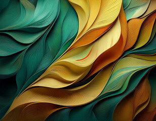 Wall Mural - computer generated background with folded organic material in diagonal composition