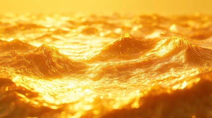 Aufkleber - Golden sunset reflecting on ocean waves, creating a textured, shimmering surface.