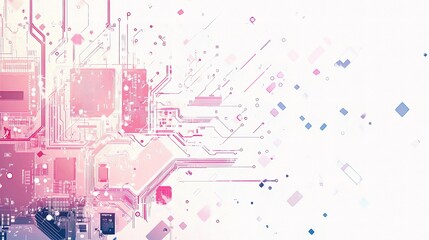 Poster - Abstract Vector Illustration of Circuit Board and Motherboard Design