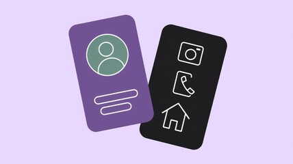 Aufkleber - Two mobile interfaces showcasing user profile and contact information, emphasizing simplicity and user experience.