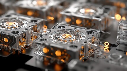 Poster - Central Processing Unit Concept with Transparent Processors and Lights