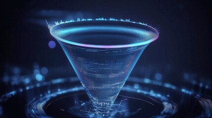 Poster - Futuristic 3D Funnel Chart with Dynamic Data Visualization Elements
