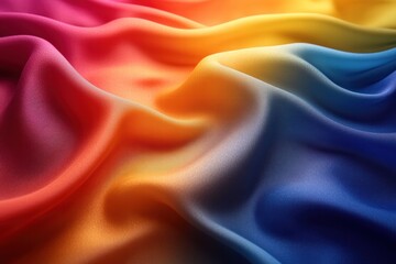 Poster - fabric drapes with vibrant colors creating a stunning gradient effect in a soft texture