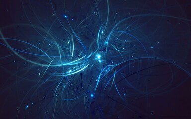 Poster - 3D rendering abstract fractal light background