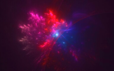 Poster - 3D rendering abstract fractal light background