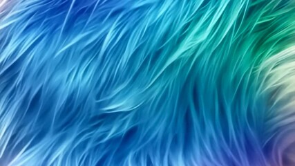 Fototapete - Vibrant rainbow fur texture in video adds a soft, multicolor gradient for trendy designs.
