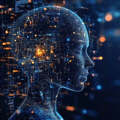 Poster - Abstract Concept of Artificial Intelligence and Big Data Visualization