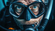 © EEKONG - Portrait of Scuba Diver in His Forties Preparing for Underwater Dive