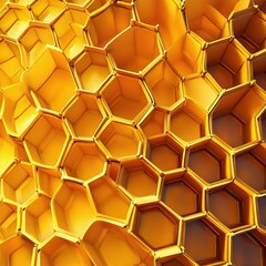Poster - Detailed Illustration of Honeycomb Structure with Technology Elements