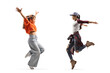 © Ljupco Smokovski - Full length profile shot of two young women dancing street dance