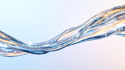 Poster - Water flow in liquid design creating sparkling waves with gradient background