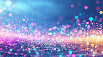 Poster - Bokeh lights creating a colorful out of focus background with vibrant hues and sparkling effects