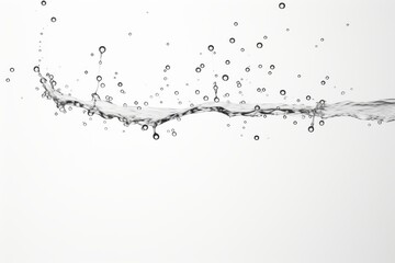 Wall Mural - Water droplets creating abstract patterns on a white backdrop during a studio shoot