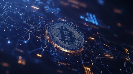 Poster - Digital Network and Global Communication with Cryptocurrency Element