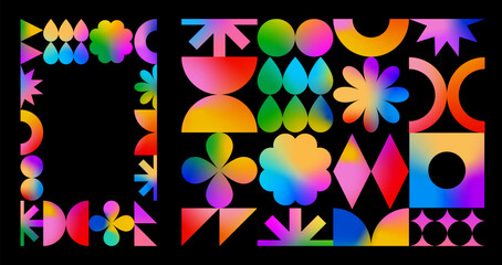 Leinwandbilder - Abstract Modern Shapes with Gradient. Minimal Graphic Design. Colorful Geometric Pattern. Simple Graphic with Color Gradient
