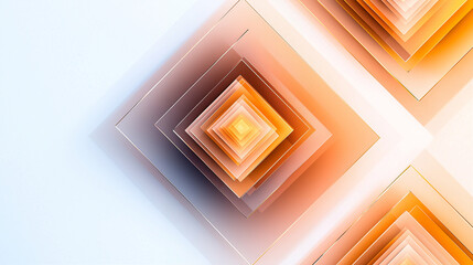 Poster - geometric shapes in layered abstract design with orange patterns and modern aesthetics for creative 
