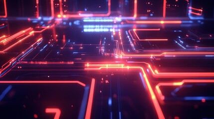 Poster - Futuristic Abstract Network Illustration with Interconnected Lines