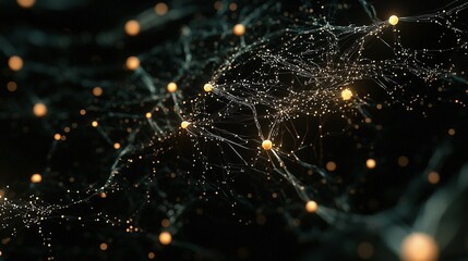 Poster - Animated LED Connections and Circuit Lines with a Dark Background