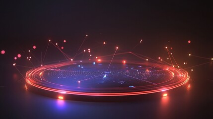 Poster - Futuristic 3D Radar Chart with Interconnecting Data and Lines