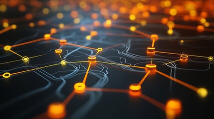 Fototapete - Conceptual rendering of procurement process showcasing abstract node symbolic arrow representing sourcing strategy