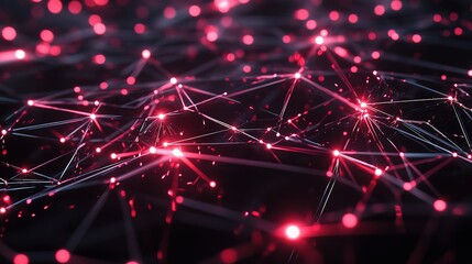 Poster - Abstract Futuristic Network of Interconnected Lines and Nodes