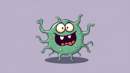 Wall Mural - A cartoon design of bacteria endospore having a crazy face