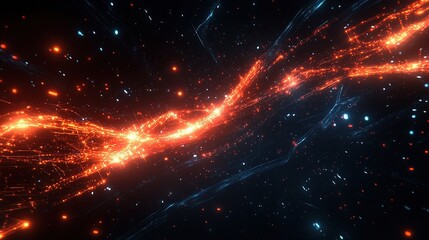 Poster - Abstract Animation of Glowing Lines and Circuit Connections