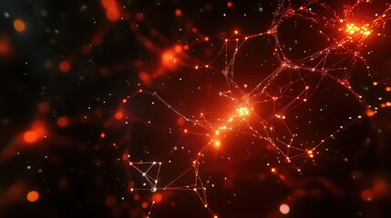 Poster - Abstract AI Network with Glowing Nodes and Connecting Lines