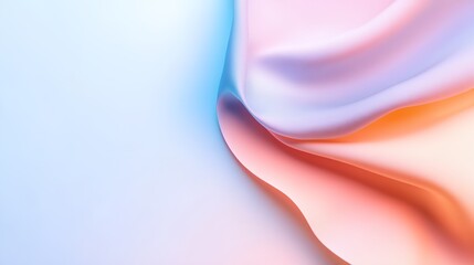Poster - Pink and orange fabric is draped over a white background. The fabric is long and flowing
