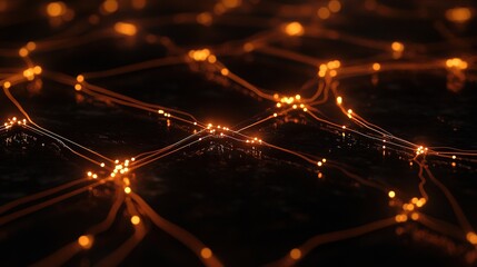 Poster - Animated LED Circuit Connections with Intricate Line Patterns